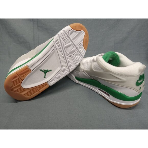 Nike Boys Air Jordan 4 RM (GS) Sneakers Mesh White Green Size 5 NEW NO BOX! - Picture 2 of 11